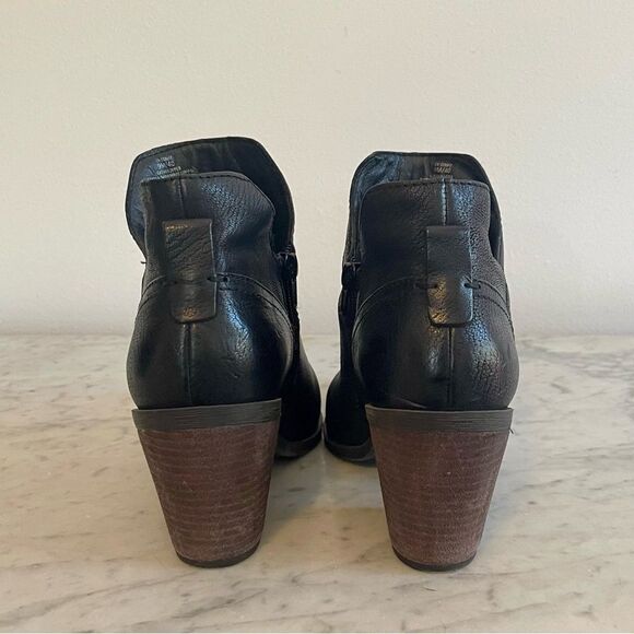 Crown Vintage sz 9 Black Chunky Heel Western Ankle Boots - Picture 5 of 9